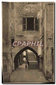 Old Postcard Villefranche Rue Baron de Bres Buvette Good housing