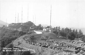 Mt. Wilson California 1950s RPPC Real Photo Postcard Television Towers