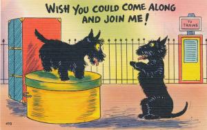 Dog Humor - Wish you could come along and join me (On Train) - Linen