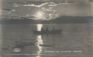 Sweden Midnattssol over Tornetraks Lappland RPPC 06.53