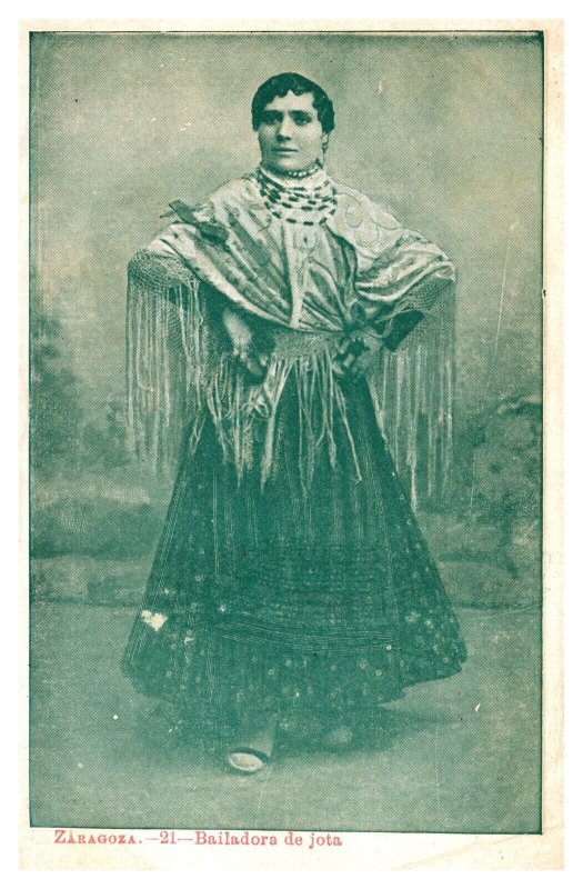 Postcard Spanish Dancer Zaragoza Spain pc1675