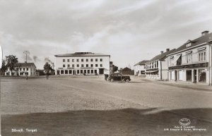 Savsjo Torget Sweden Skanska Akta Fotografi RPC Old Postcard