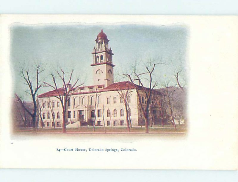 Pre-1907 COURTHOUSE SCENE Colorado Springs Colorado CO AF0313