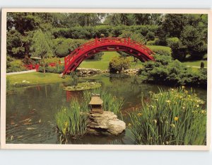 Postcard Moon Bridge in the Japanese Garden, San Marino, California, USA