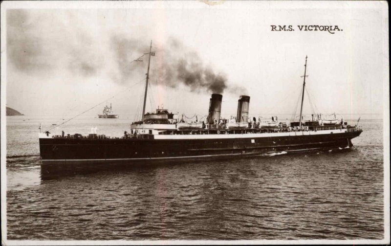 British Steamship RPPC RMS Victoria Steamer Ship Real Photo