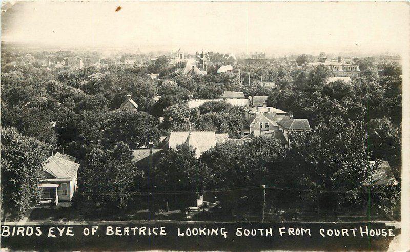 Beatrice Nebraska 1915 Gage County Birdseye View Courthouse RPPC real photo 1657