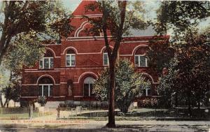 Cairo Illinois Safford Memorial Library Street View Antique Postcard K29911