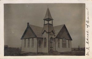 c'08, RPPC, Real Photo, M.E.Methodist Church,  Brownell, KS, Msg, Old Post Card