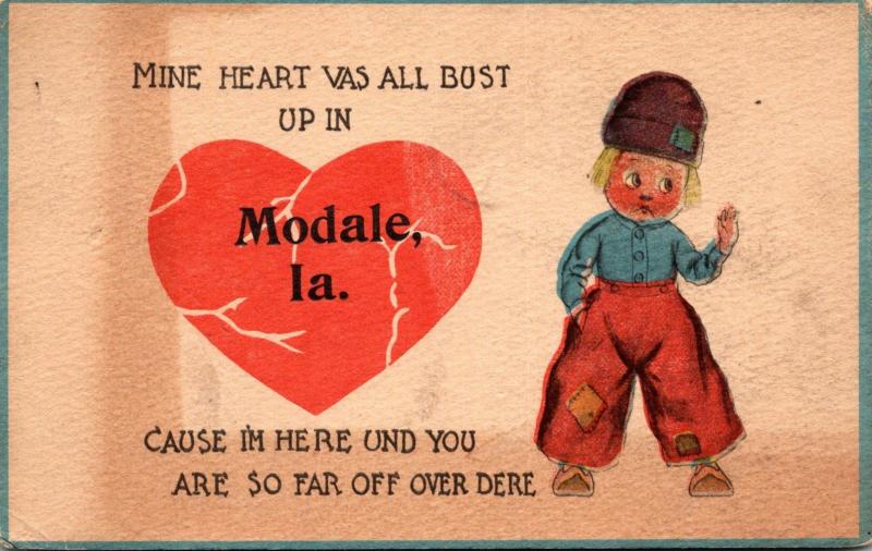 Iowa Modale Dutch Boy MIne Heart Vas All Bust Up 1910