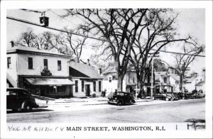 Washington RI Rhode Island Main St. REISSUE Real Photo Postcard