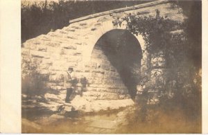 c. '10,  Quincy IL, Real Photo, Arch Bridge, At Soldiers Home, Old Postcard