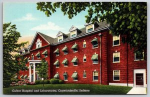 Culver Hospital and Laboratories Crawfordsville Indiana IN UNP Linen Postcard K9