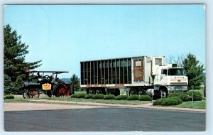 NEILLSVILLE, WI ~ Tractor Trailer WISCONSIN PAVILION Steam Engine 1986 Postcard