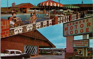 Ardmore Motor Lodge and Black Saddle Restaurant Ardmore OK Postcard PC420