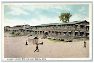 c1920's Where The Soldiers Live Camp Dodge Iowa IA Unposted Vintage Postcard