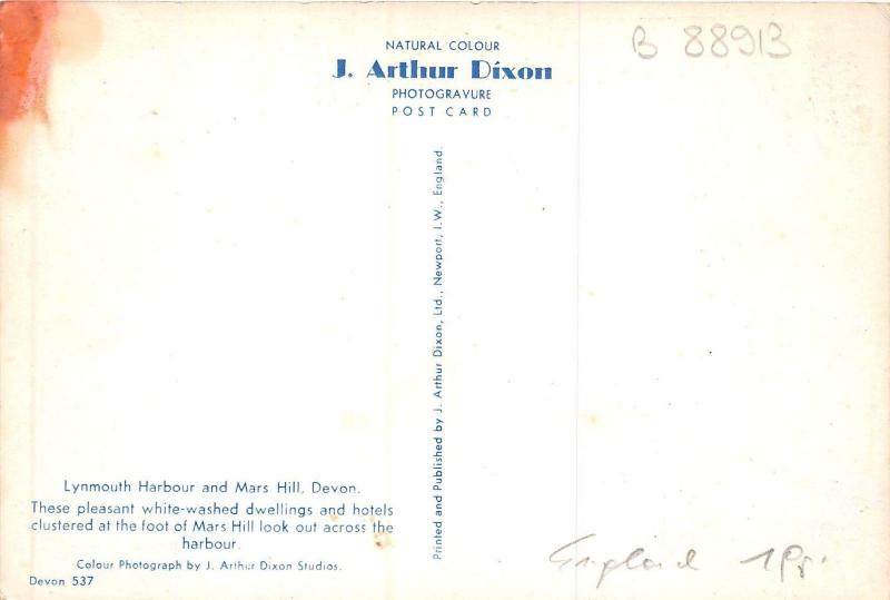 B88913 lynmouth harbour and mars hill devon boat uk