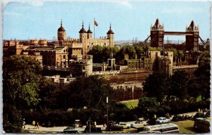 VINTAGE POSTCARD PANORAMIC VIEW OF THE TOWER OF LONDON ENGLAND 1960s