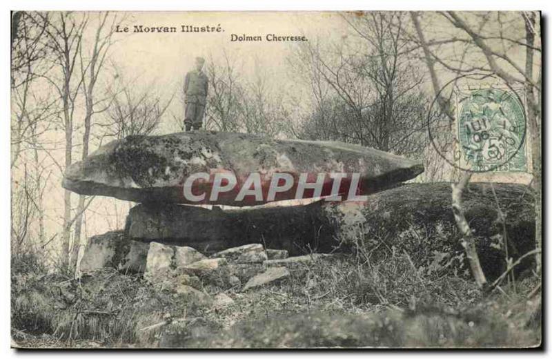 Old Postcard Dolmen Megalith Dolmen Morvan Chevresse Folklore