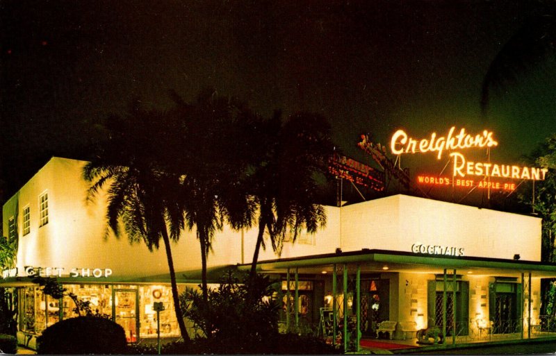 Florida Fort Lauderdale Creighton's Restaurant At Night 1971