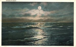 Vintage Postcard 1932 Ocean By Night Scenic View Tichnor Brothers