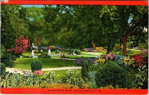 Postcard FOUNTAIN SCENE Macon Georgia GA AM9789