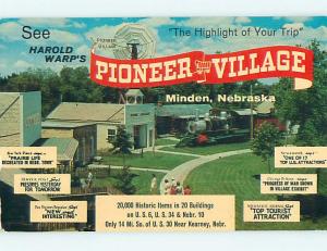 Unused 1966 OLD BUILDINGS AND TRAIN AT PIONEER VILLAGE Minden Nebraska NE Q8284