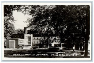 1959 Perry Memorial Hospital Building Princeton Illinois IL RPPC Photo Postcard
