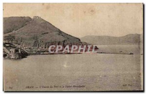 Old Postcard Oran L & # 39Entree Port and Jebel Mourdjudjn