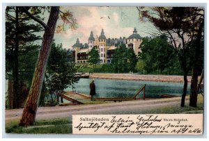 Saltsjobaden Stockholm Sweden Postcard The Big hotel 1904 Posted Antique