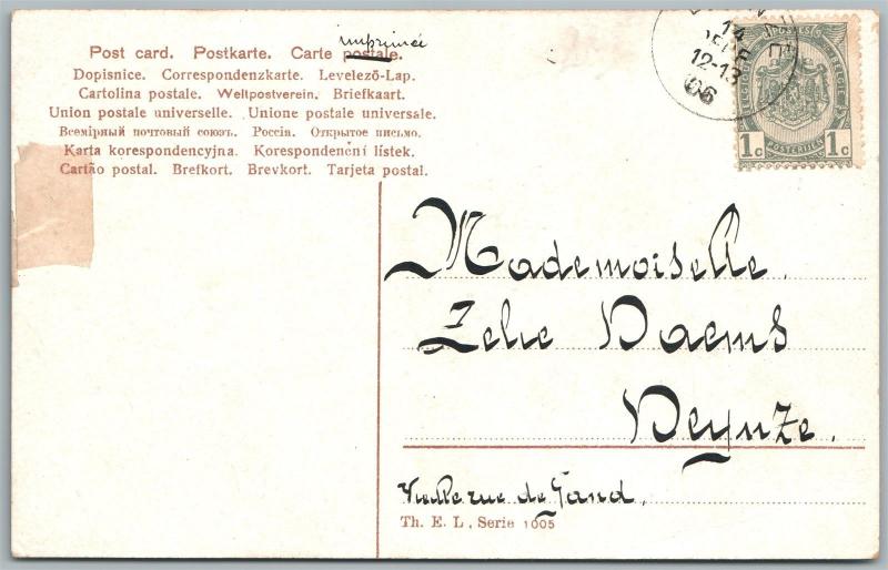 MULTIPLE BABIES w/ WELL DRESSED LADY 1906 ANTIQUE POSTCARD