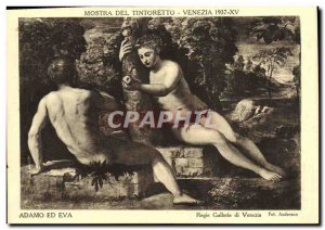 Old Postcard Mostra Del Tintoretto Venezia Adamo ed Eva