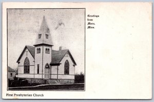 K31/ Mora Minnesota Postcard c1910 Greetings First Presbyterian Church 345