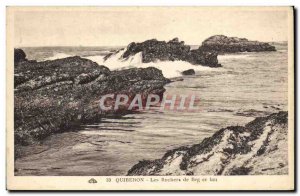 Old Postcard Quiberon Rocks Beg er lan