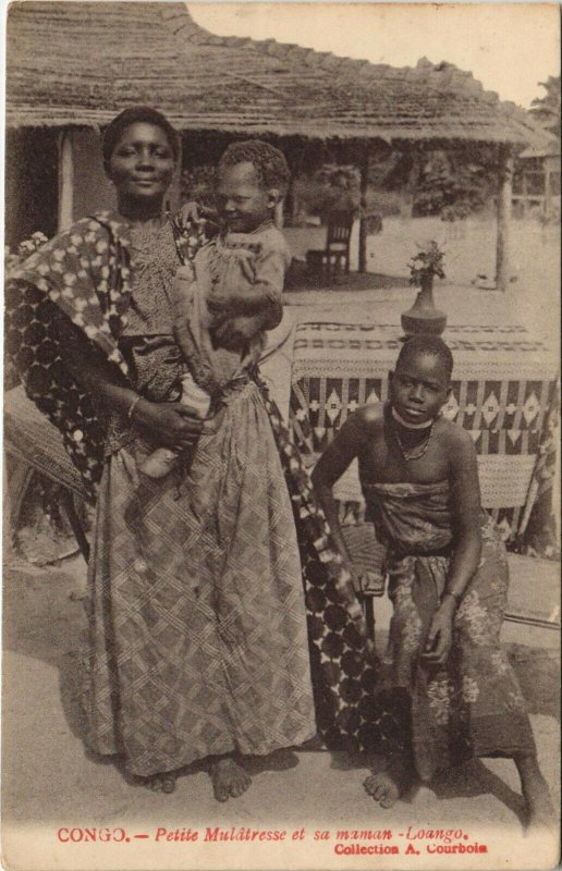 PC CONGO, PETITE, MULATRESSE ET SA MAMAN, Vintage Postcard (b29137)