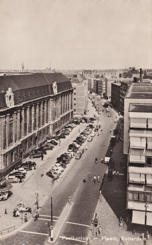 Rotterdam Meent 1950s Aerial Real Photo Dutch Postcard