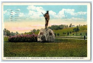 1921 Hikers Monument Utica NY Soldiers And Sailors Spanish American War Postcard