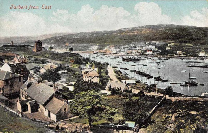 Tarbert Scotland Birds Eye View River Scenic Vintage Postcard JF685291