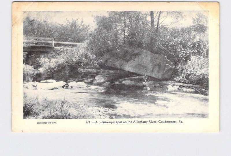 ANTIQUE POSTCARD PENNSYLVANIA COUDERSPORT ALLEGHANY RIVER