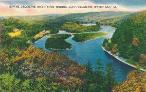 Delaware River from Winona Cliff - Delaware Water Gap PA, Pennsylvania - Linen