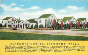 Beaumont Courts roadside Texas linen Kropp Postcard 20-8062