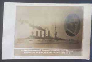 Mint England Real Picture Postcard HSMS Scharnhorst Flagship Admiral Von Spee