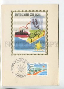 450127 FRANCE 1983 First Day maximum card Provence Alpes cote d'Azur silk insert