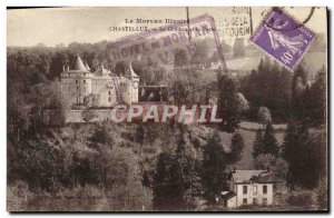 Old Postcard Chateau de Chastellux and mail