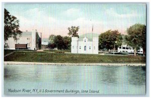 c1910 US Government Buildings Iona Island Hudson River Vintage Antique Postcard 