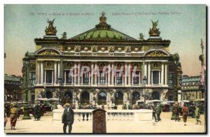 Old Postcard Paris Opera and the Metro Station