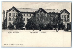 c1905 Kr. Sveuciliste The University Zagreb Croatia Antique Postcard