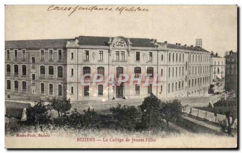 Beziers - The College Girls - Old Postcard