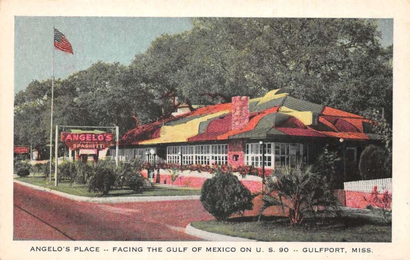 Gulfport Mississippi Angelo's Place Restaurant Multi Color Roof PC AA57255