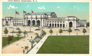 View of Union Station Washington D. C. Vintage Postcard