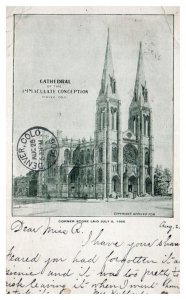 Cathedral of the Immaculate Conception Denver Colorado RPPC Postcard Cancel 1906